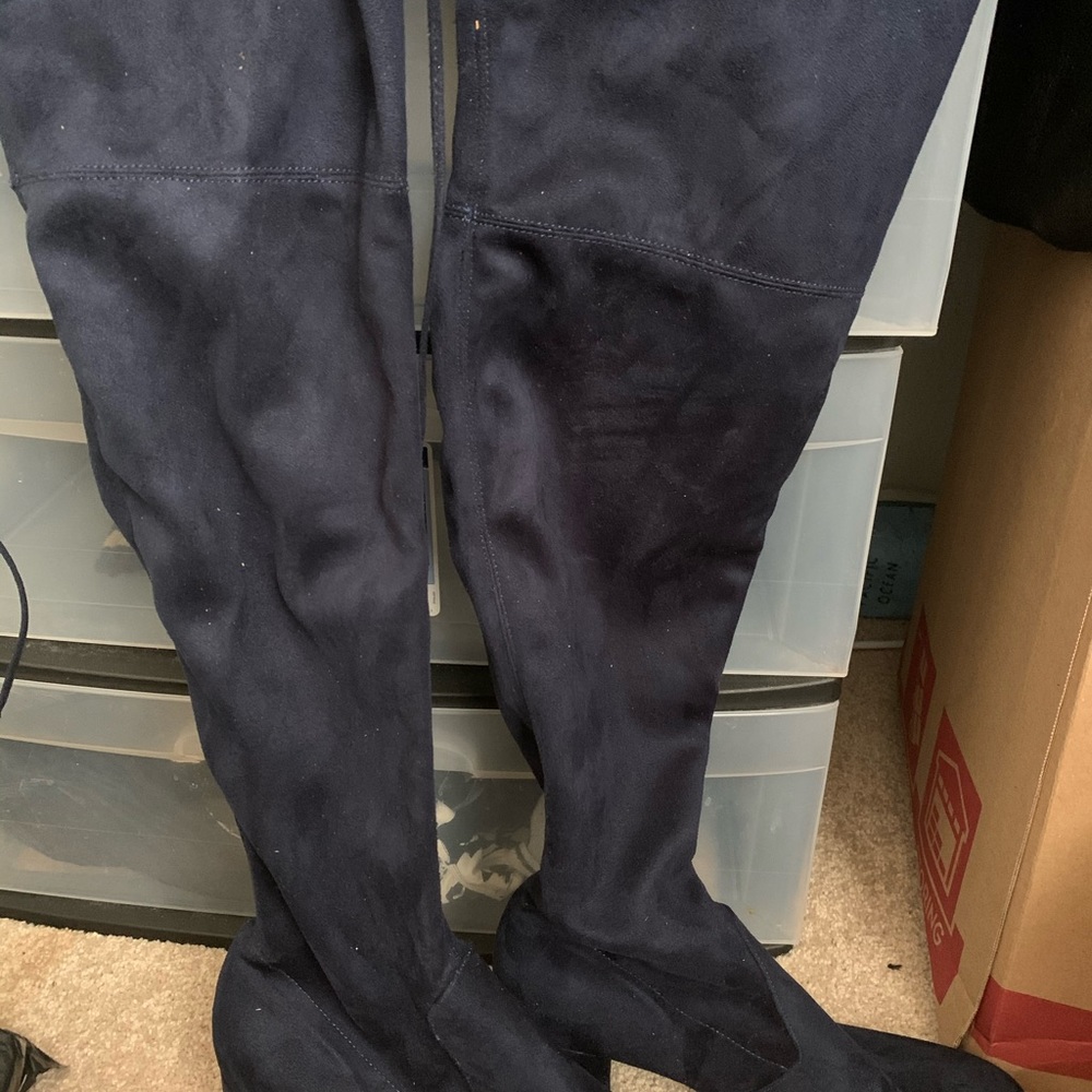 Thigh High Velvet Boots